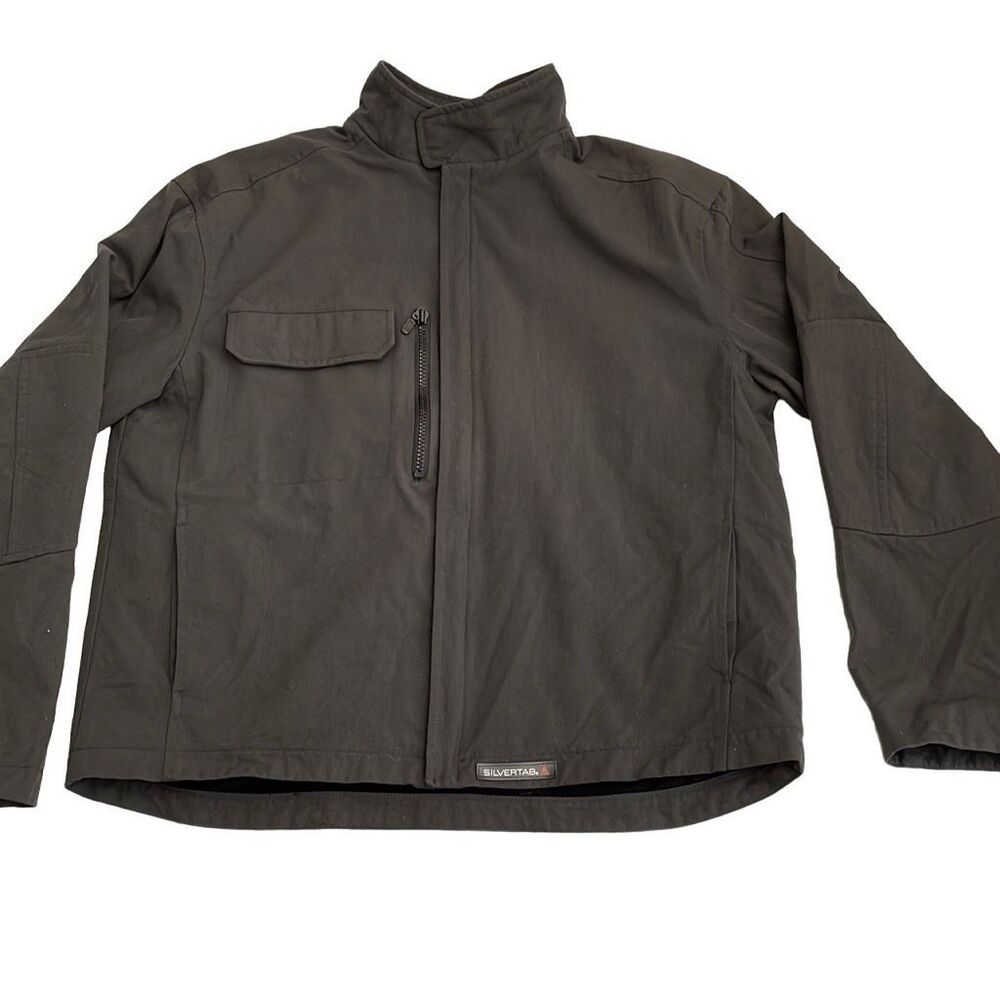 Nearly new! Levi’s SILVERTAB Charcoal Gray Canvas Fleece-Lined Zip Up Work Jacke